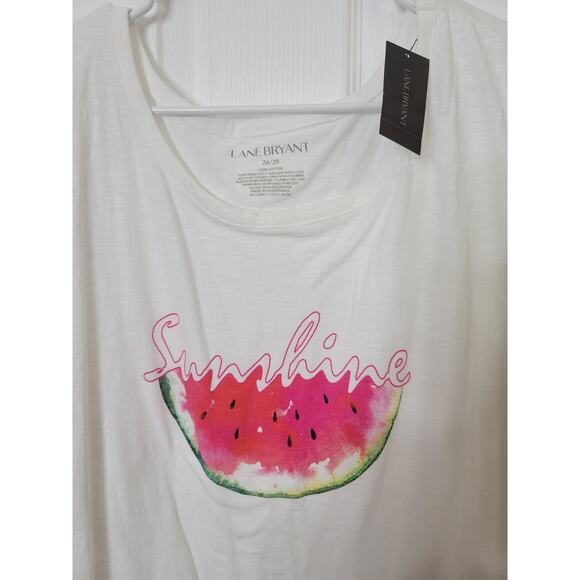 NWT Lane Bryant Sunshine Watermelon Peplum Tank Top 26/28 (4X/5X) - Picture 3 of 5